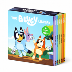 The Bluey 6 Book Hardcover Library Set with Poster