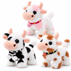 TOYSPI Electric Bell Cow Walking Sound Interactive Plush Toy