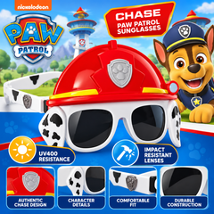 PAW Patrol Chase kids sunglasses with red rescue helmet design