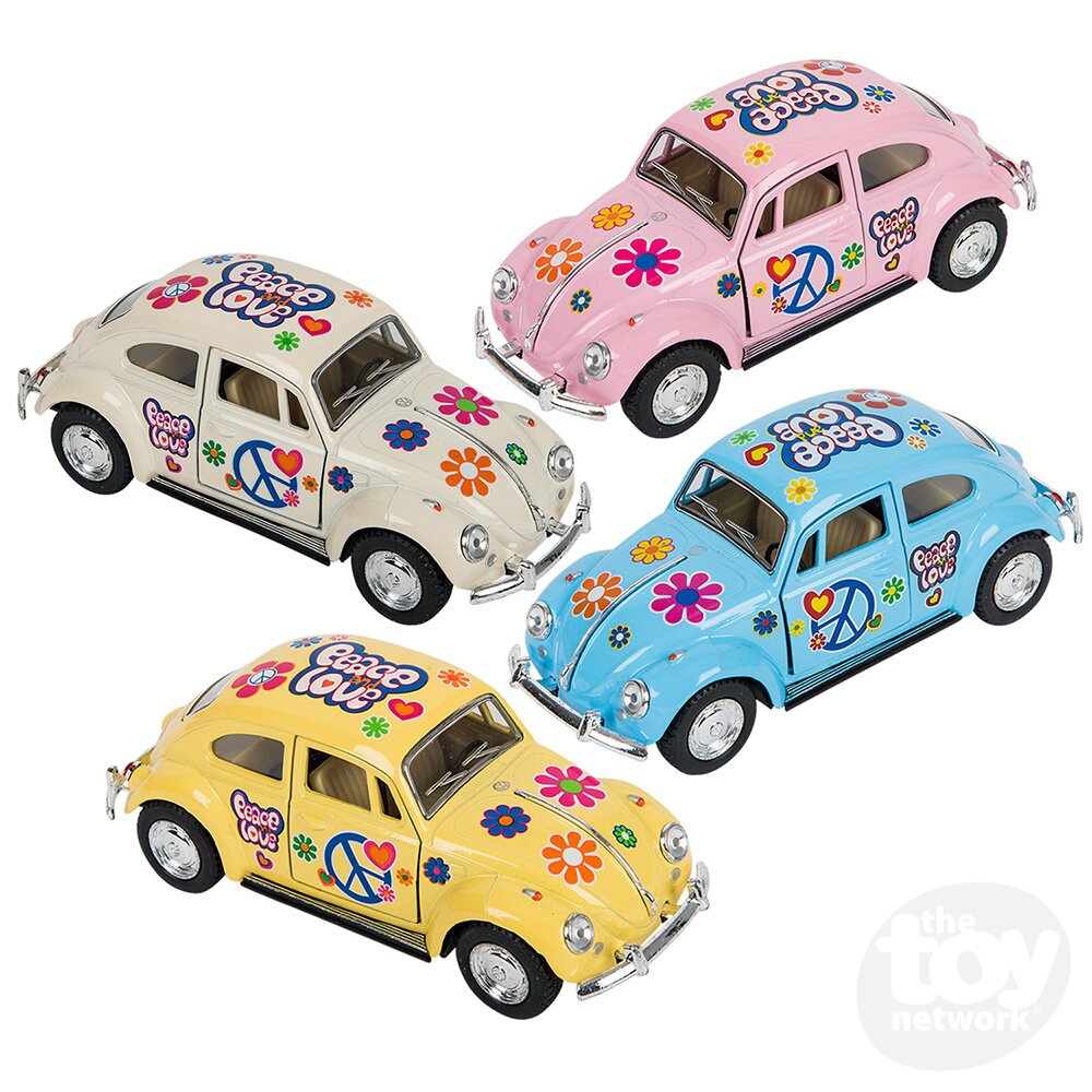 The Toy Network 5 Inch Die Cast Flower Power VW Beetle 1 Piece Random Color