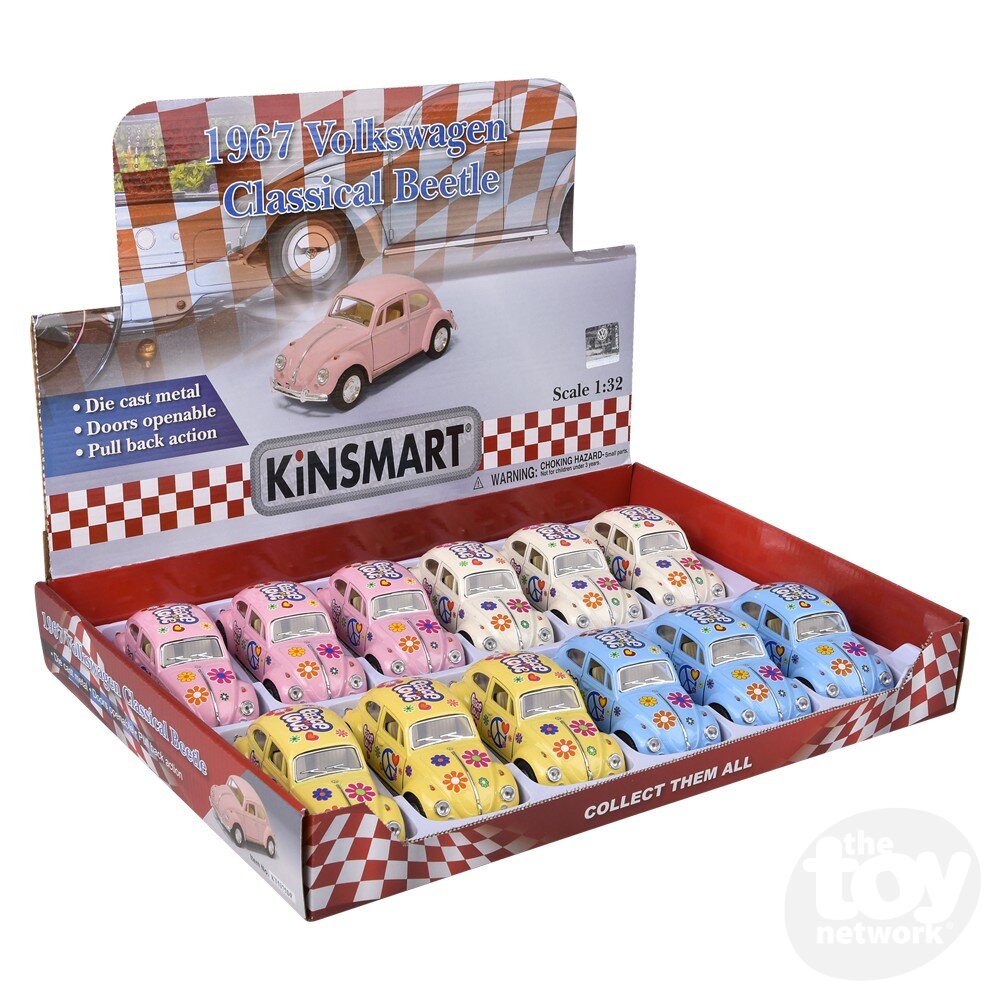 The Toy Network 5 Inch Die Cast Flower Power VW Beetle 1 Piece Random Color