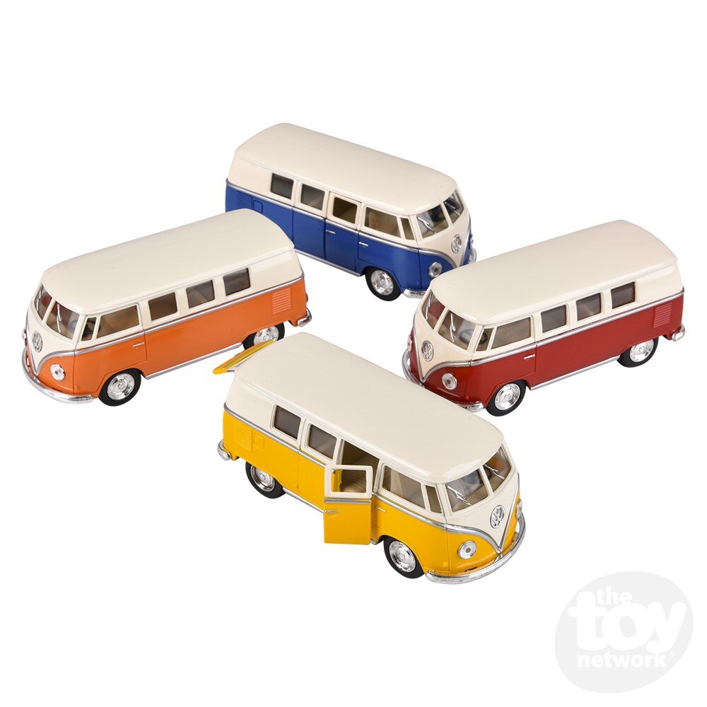 The Toy Network 5 Inch Die Cast Pull Back 1962 VW Classic Bus 1 Piece Random Color