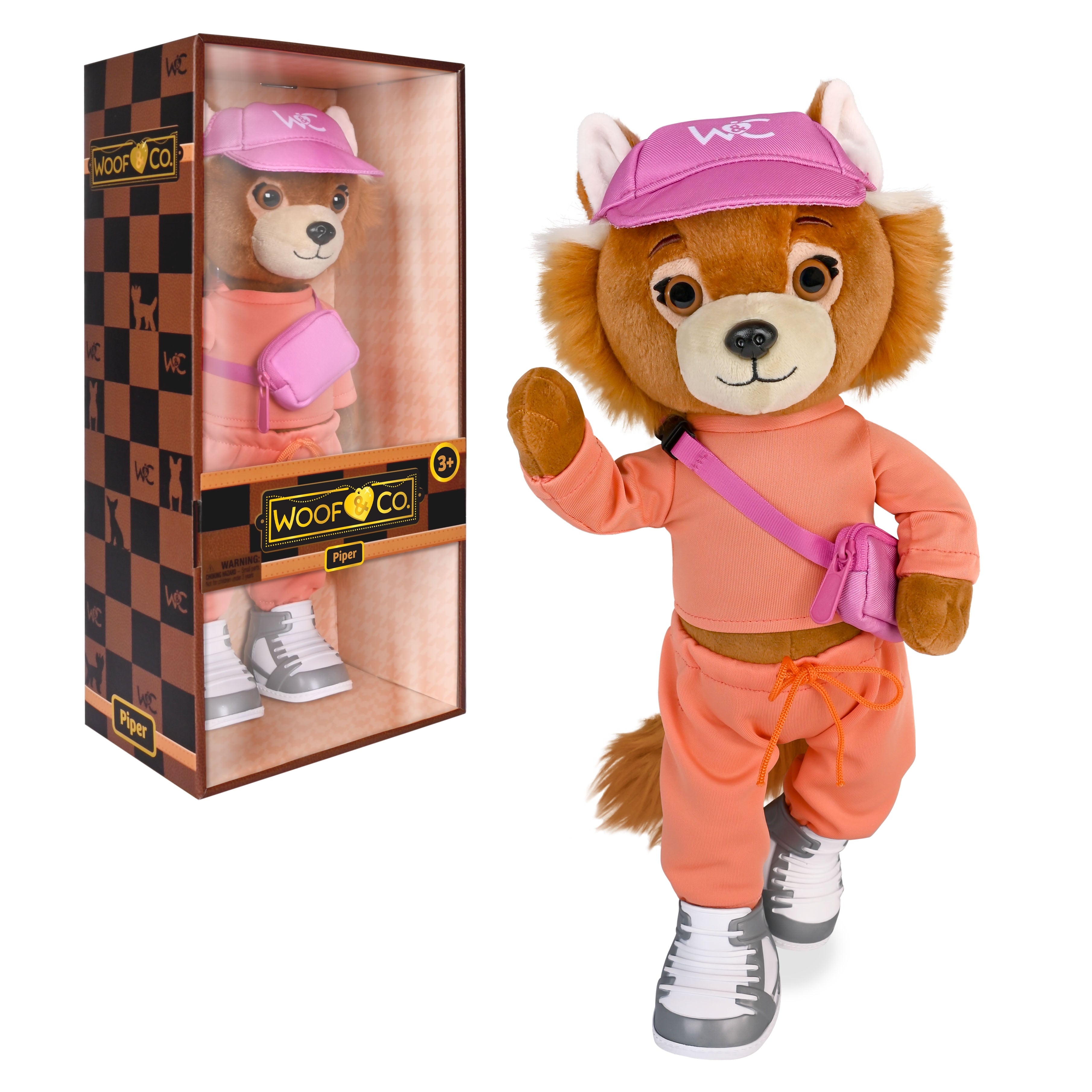 Woof & Co 15-inch Fashion Doll – Piper The Poseable Plush Chihuahua with Removable Outfit & Accessories, Children Ages 3+