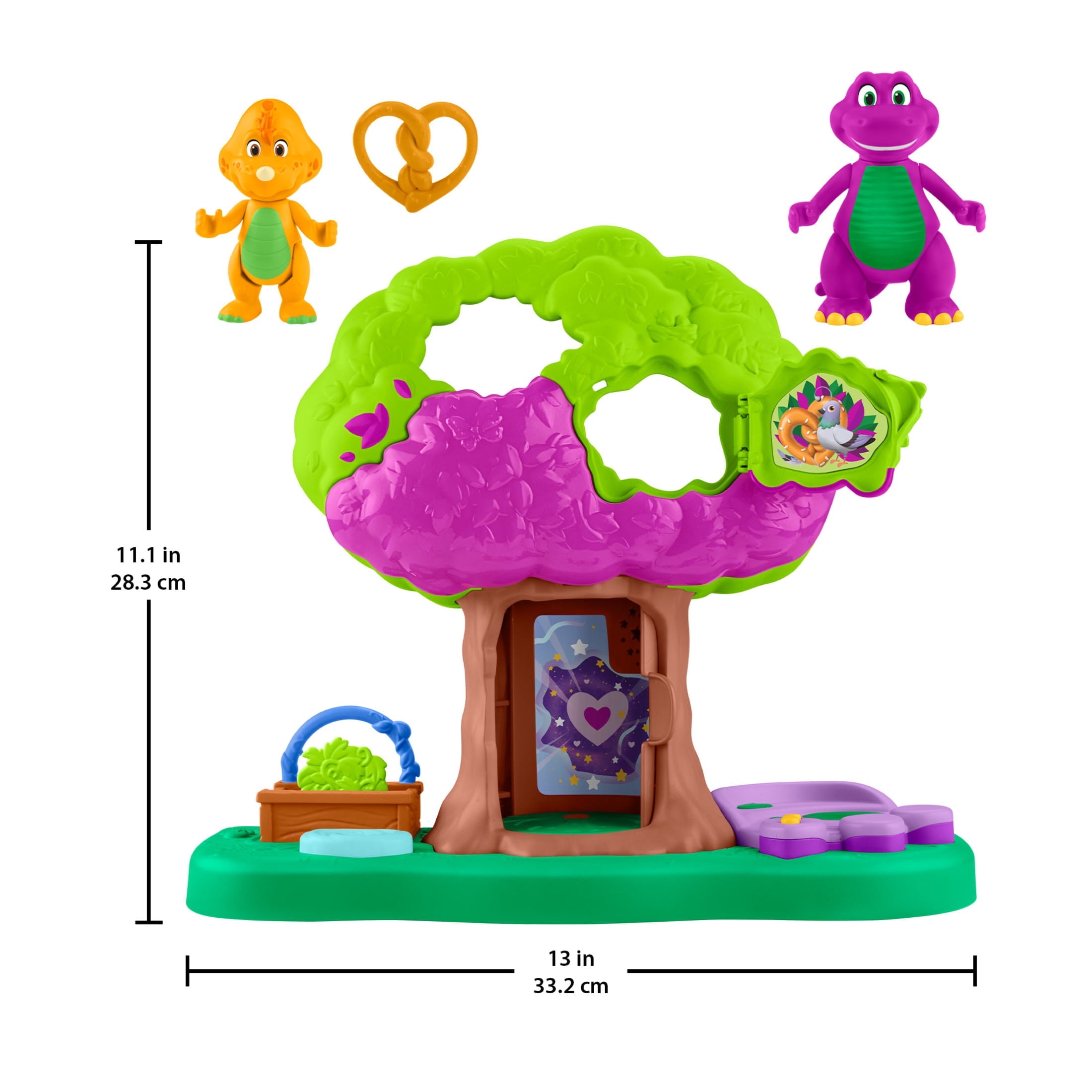 Fisher-Price Barney’s World Lights & Sounds Treehouse Playset with Figures for Preschool Kids