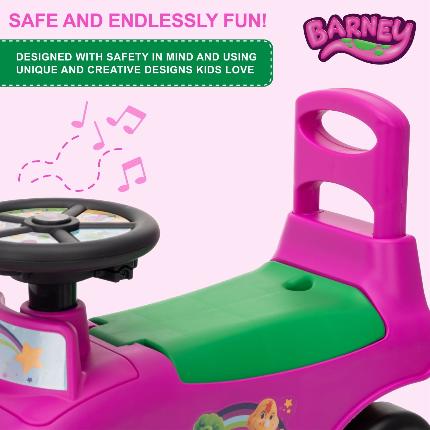 Barney Foot to Floor Kids Ride on Car, For Kids, Barney
