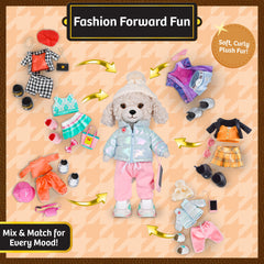 Woof & Co 15-inch Fashion Doll – Willow The Poseable Plush Poodle&nbsp;with Removable Outfit & Accessories, Children Ages 3+