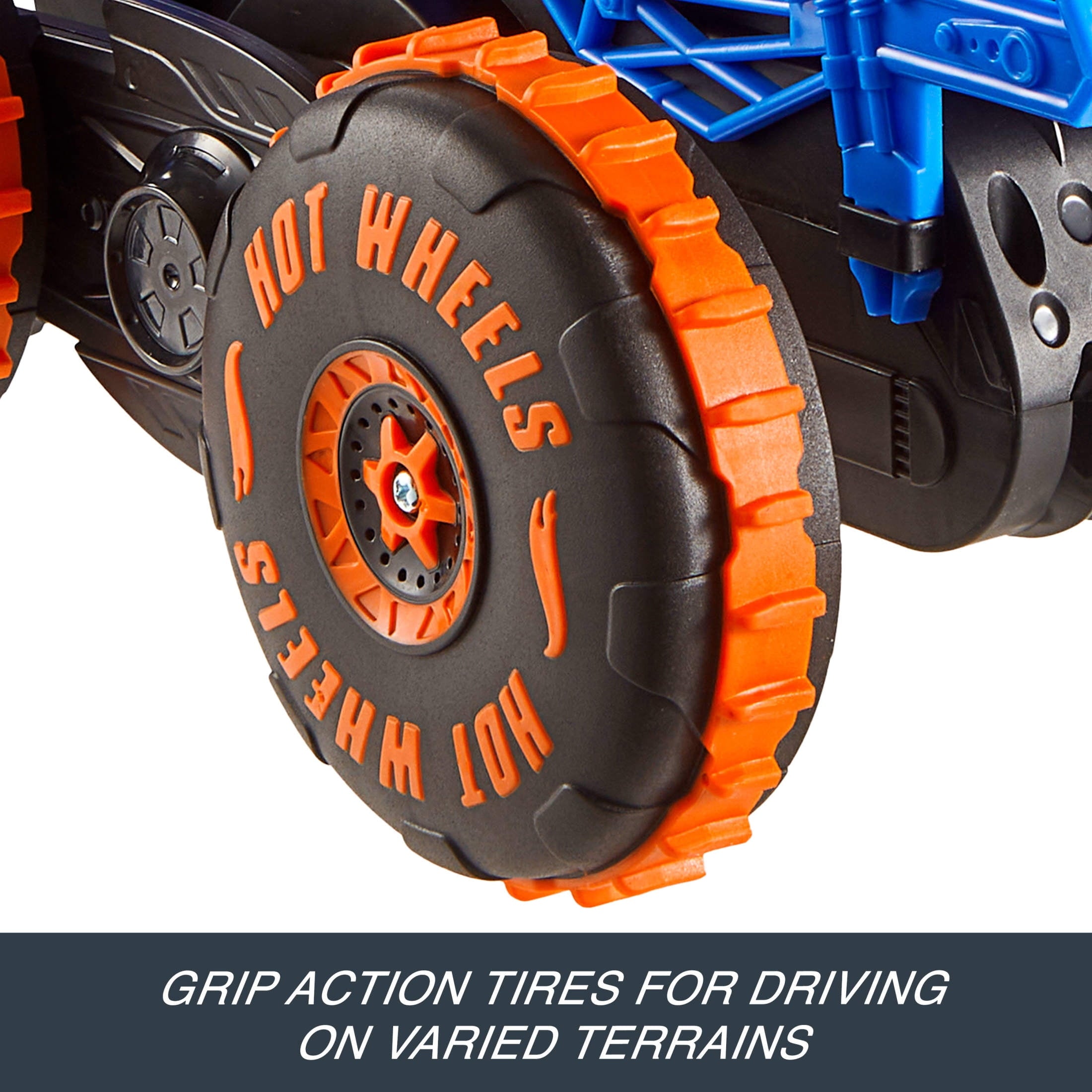 Hot Wheels Monster Trucks Tiger Shark Climber RC Vehicle, Battery-Powered Remote-Control Toy Truck