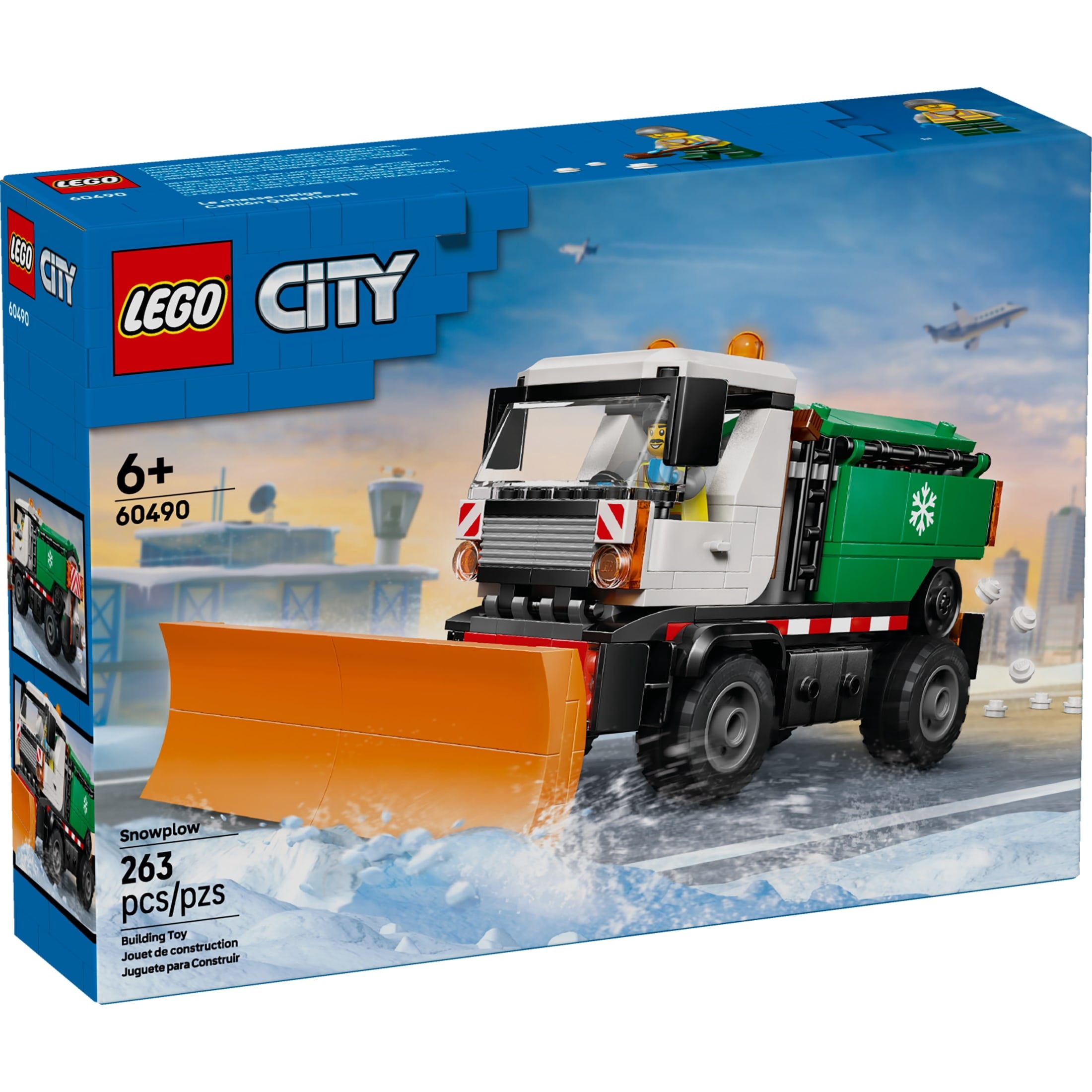 LEGO City Snowplow Truck Building Toy for Kids - Pretend Play Vehicle for Boys & Girls, Ages 5+ - Toy Truck W/Movable Plow & Driver Minifigure - Gift Idea for Birthdays - 60490