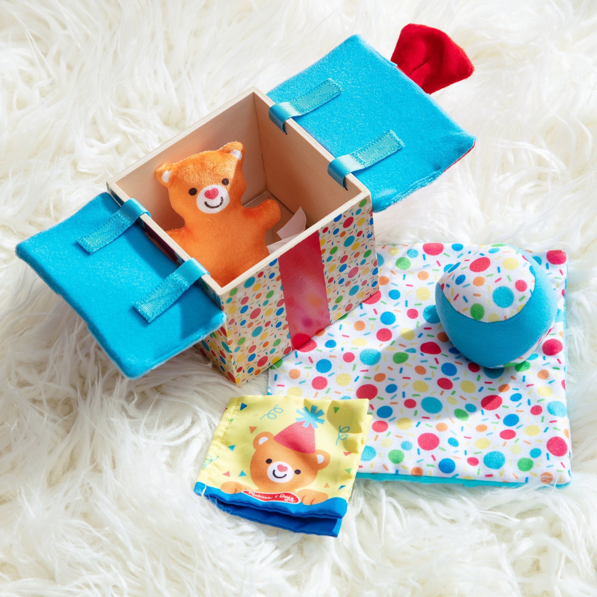 Melissa & Doug Wooden Surprise Gift Box Baby Sensory Toy