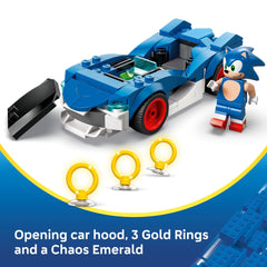LEGO Sonic the Hedgehog Sonic: Speedster Lightning Race Car Toy for Boys & Girls - Toy Building Set W/Sonic Minifigure for Kids & Gamers, Ages 7+ - Gift Idea for Birthdays - 77117