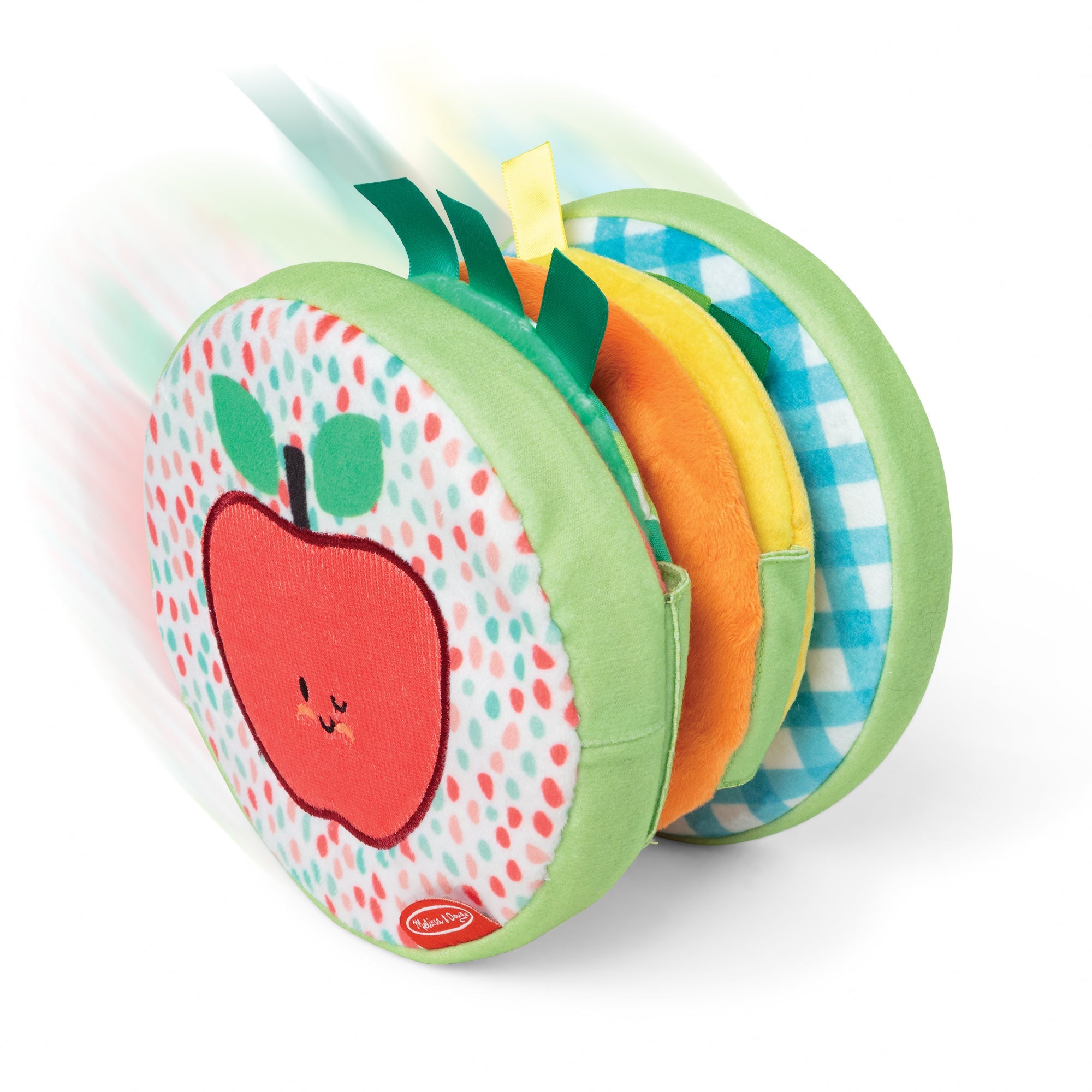 Melissa & Doug Farmers Market Tummy Time Roller sensory baby toy with fruit and vegetable panels