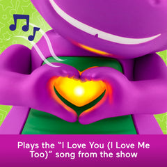 Fisher-Price Barney’s World Heart Hands Barney Toy Figure with Music & Lights for Kids