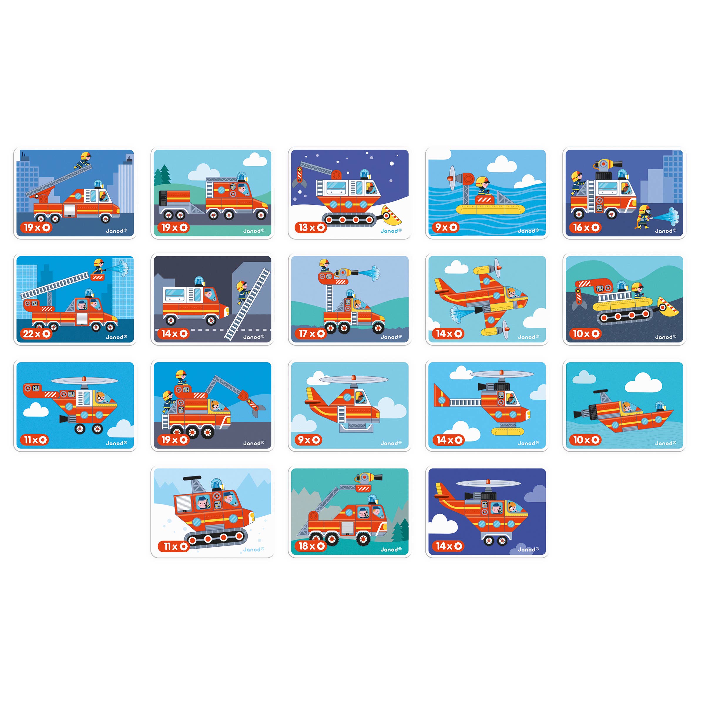 Janod Firefighters Magneti'Book Magnetic Educational Game – 60 Magnets