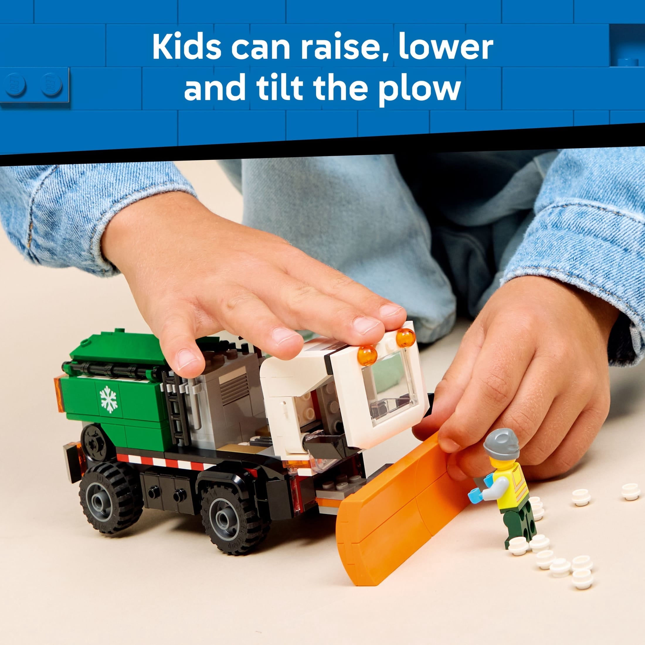LEGO City Snowplow Truck Building Toy for Kids - Pretend Play Vehicle for Boys & Girls, Ages 5+ - Toy Truck W/Movable Plow & Driver Minifigure - Gift Idea for Birthdays - 60490