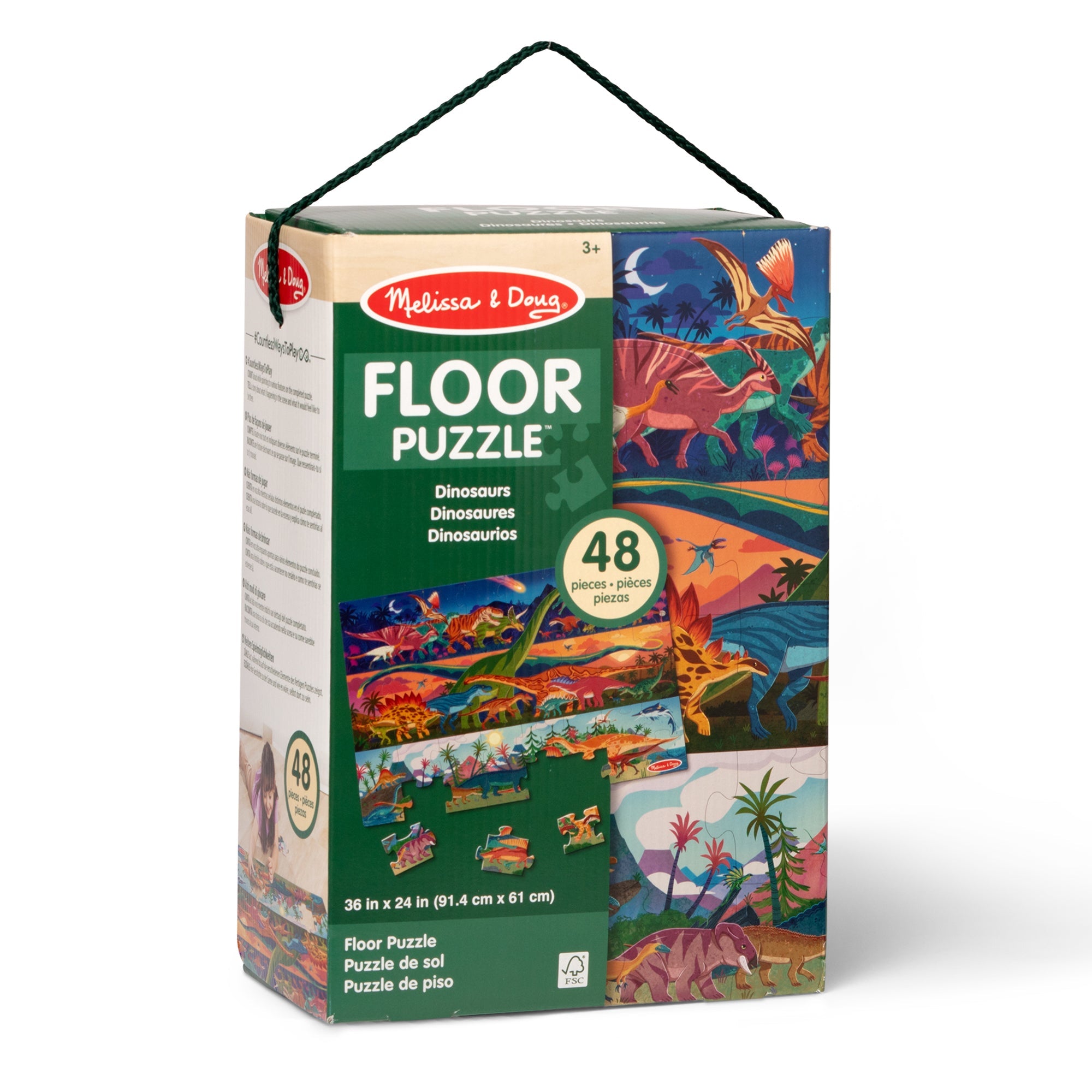 Melissa & Doug Dinosaurs 48 Piece Jumbo Floor Puzzle with Guide