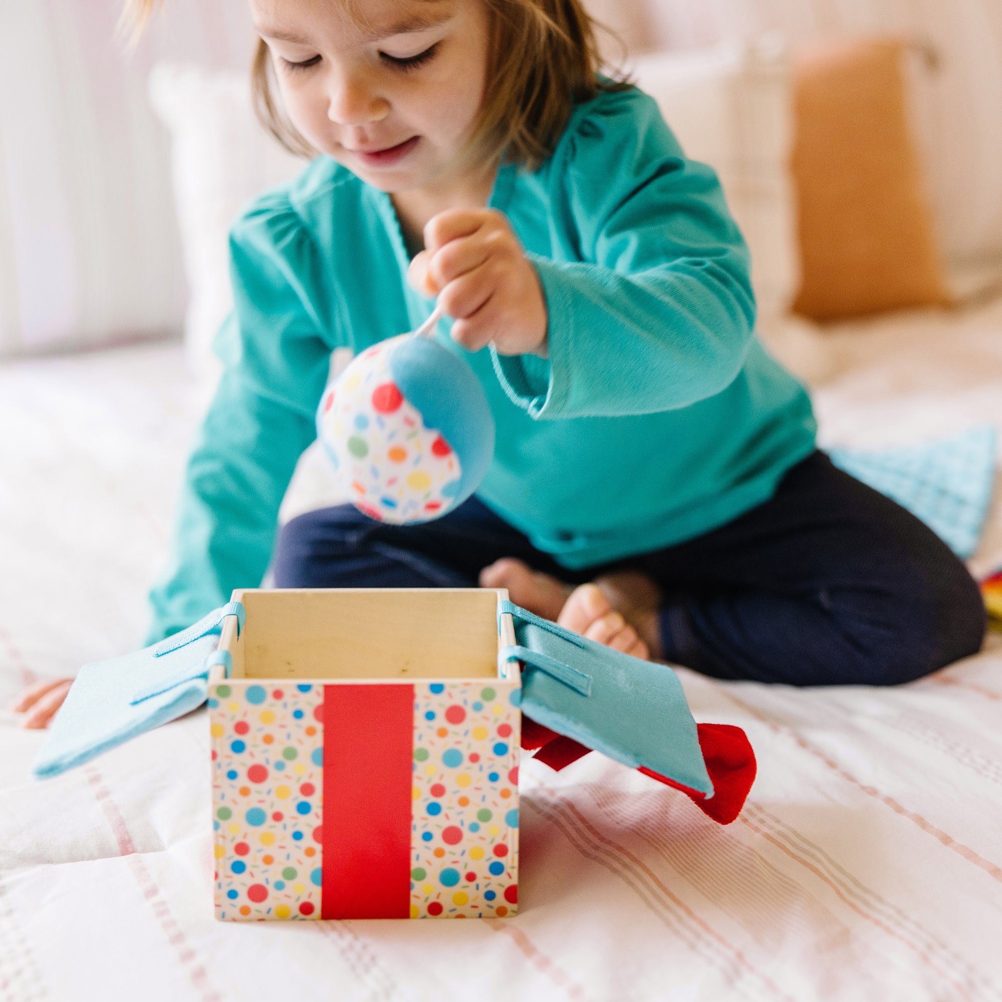 Melissa & Doug Wooden Surprise Gift Box Baby Sensory Toy