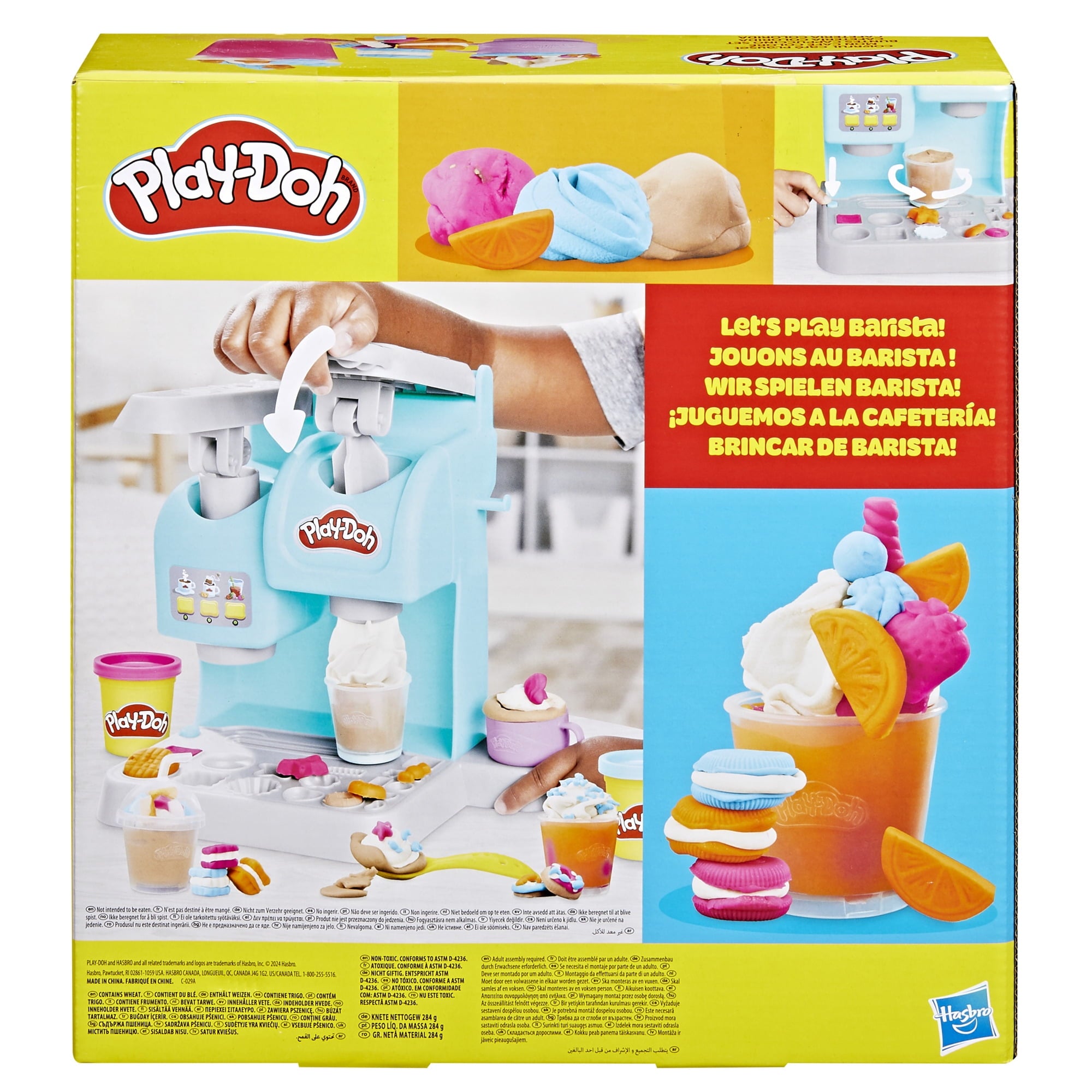 Play-Doh Kitchen Creations Colorful Cafe Playset with 5 Modeling Compound Colors, Play Coffee Toy