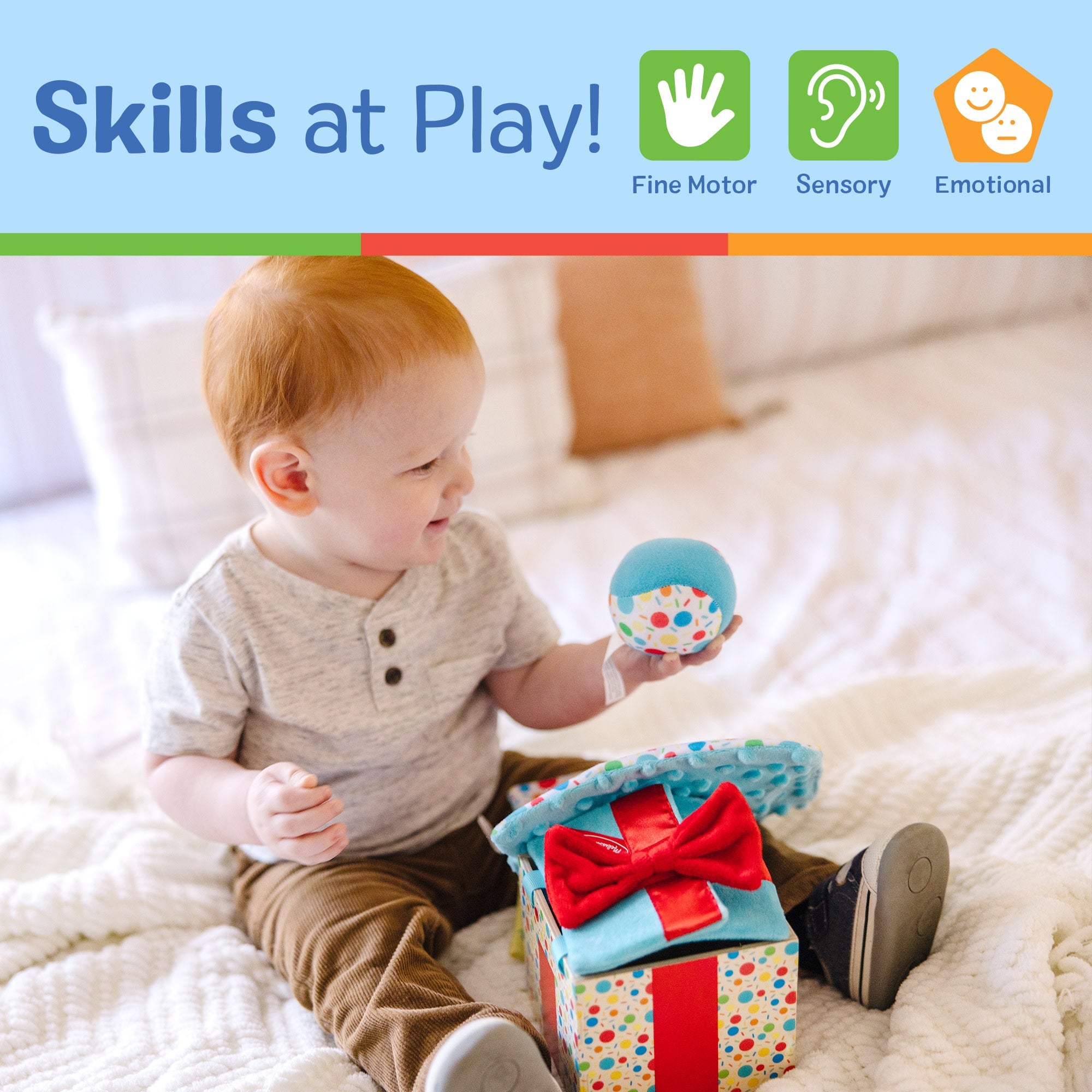 Melissa & Doug Wooden Surprise Gift Box Baby Sensory Toy