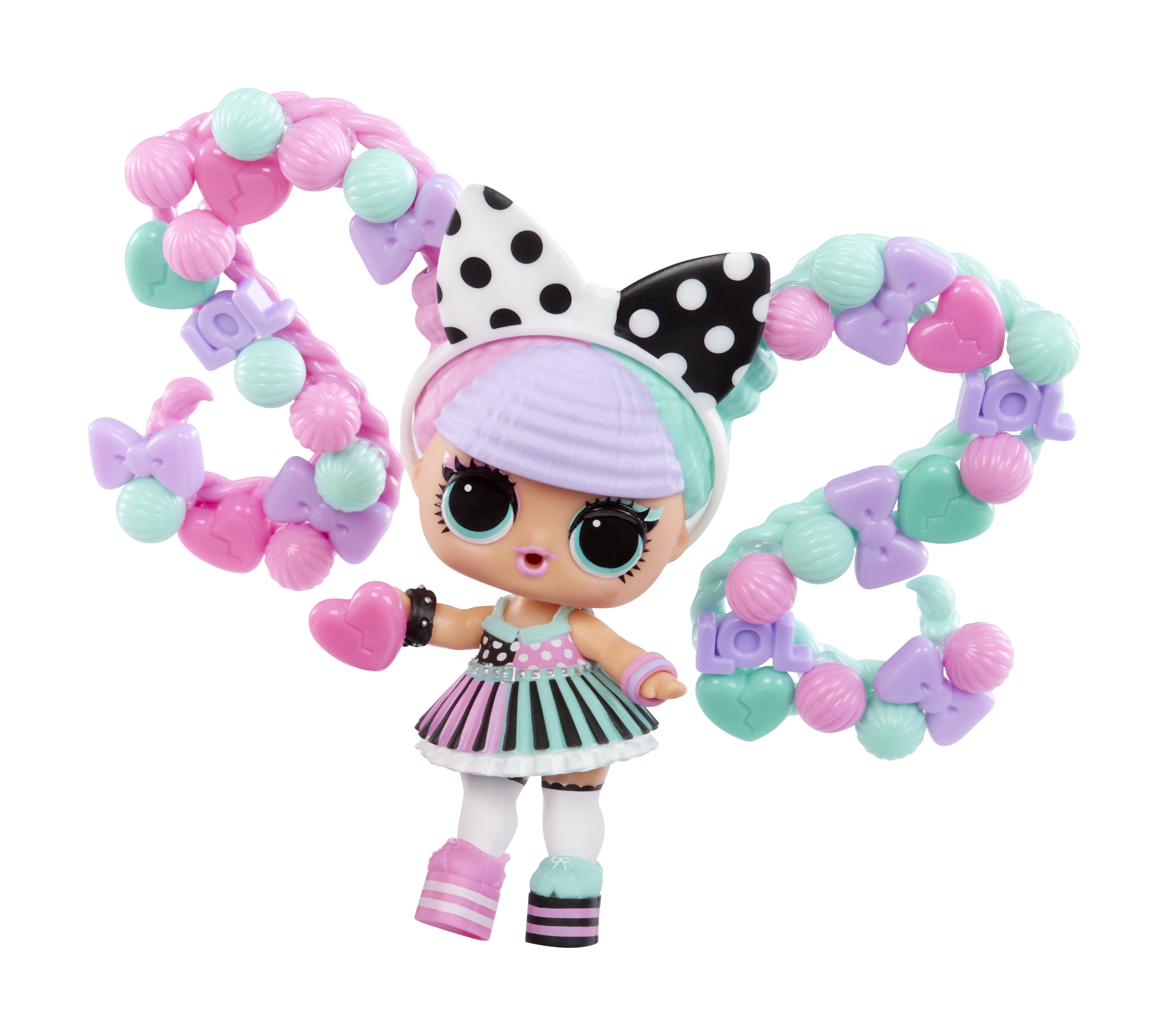 LOL Surprise Hair Beads Tots with 60+ Hair Beads, Collectible Doll, DIY Hairstyles, Hair Beads, Toy Gift Girls Age 3+