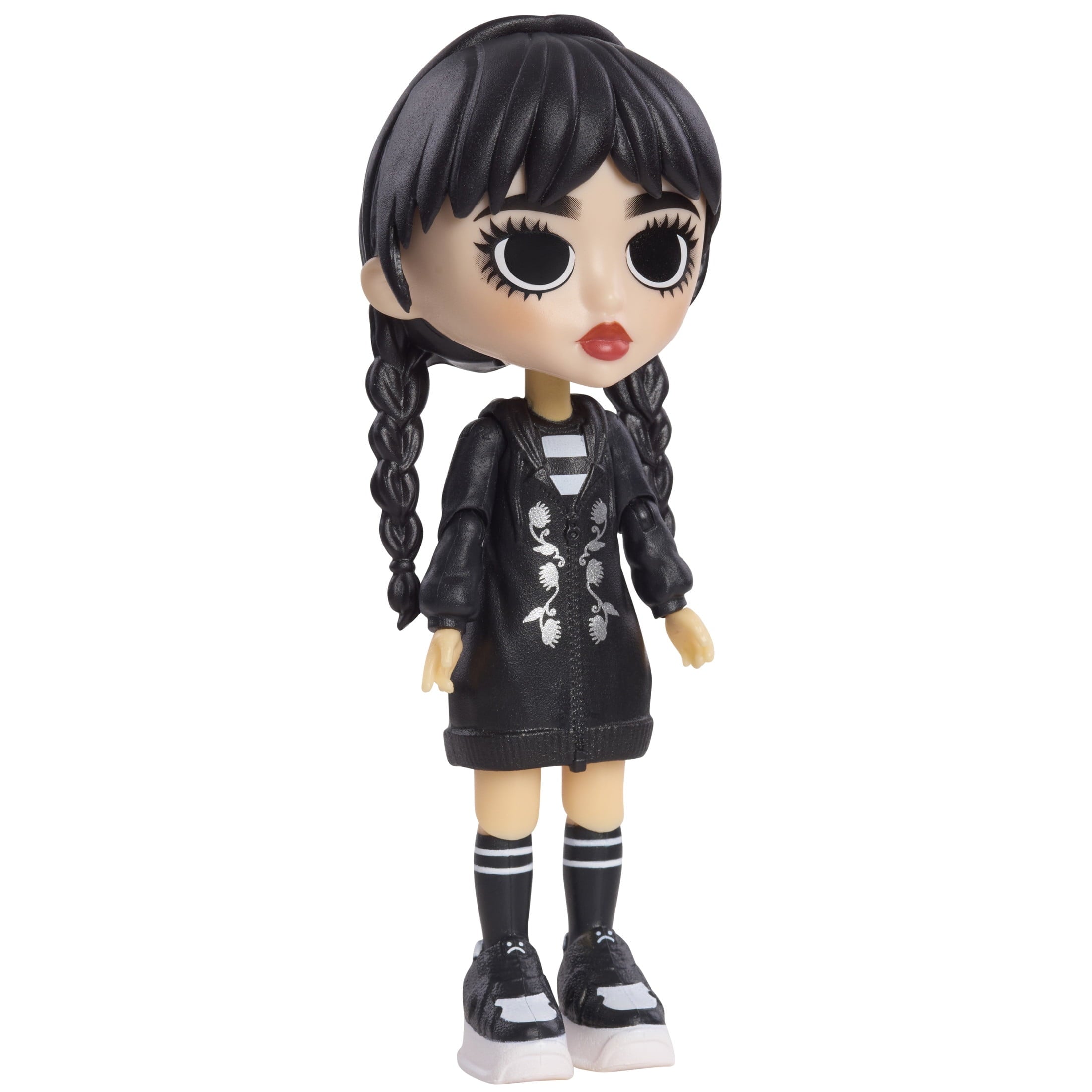 Wednesday Deluxe 6-inch Articulated Figure, 11-pieces, Interchangeable Face Plates and Fashion, Customizable Collectible Figurine, Kids Toys for Ages 3 Up