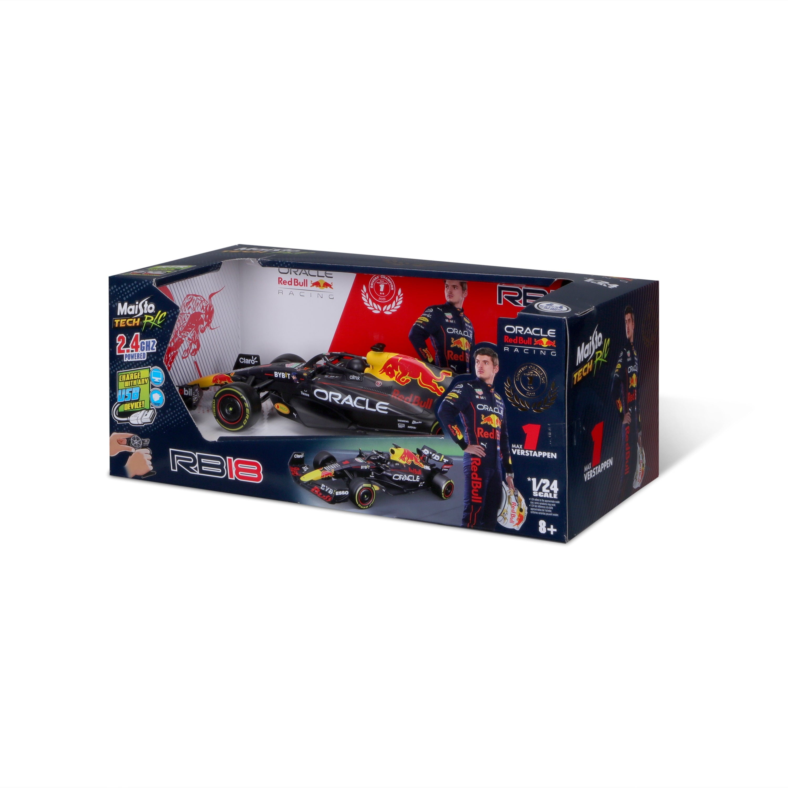 Maisto Tech Formula Racing 1:24 Scale Oracle Red Bull Max Verstappen Radio Control Race Car