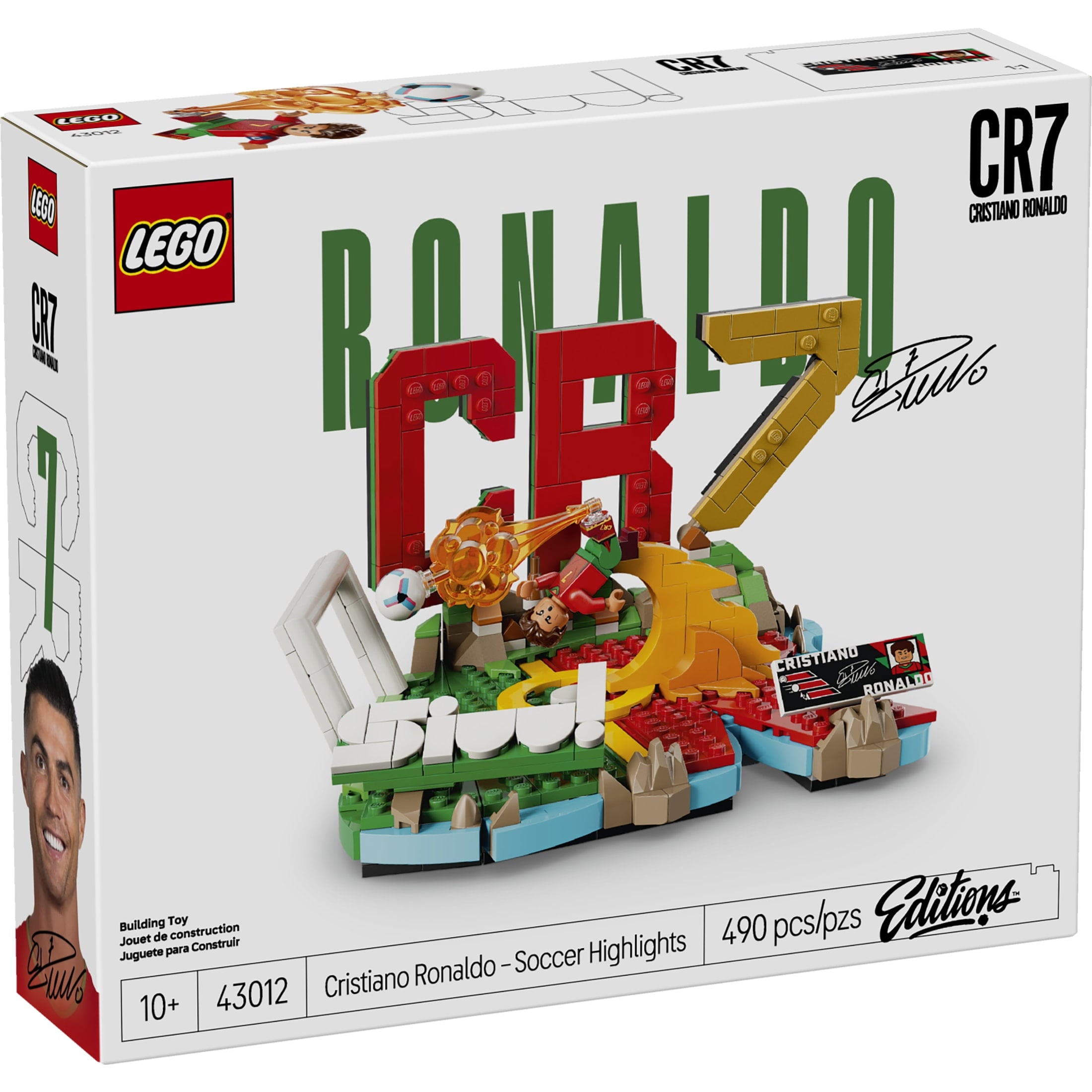 LEGO Editions Cristiano Ronaldo – Soccer Highlights - Building Set for Boys & Girls, Ages 10+ - Fathers Day Gift - Kids Bedroom or Shelf Decor W/ Plaque - 43012