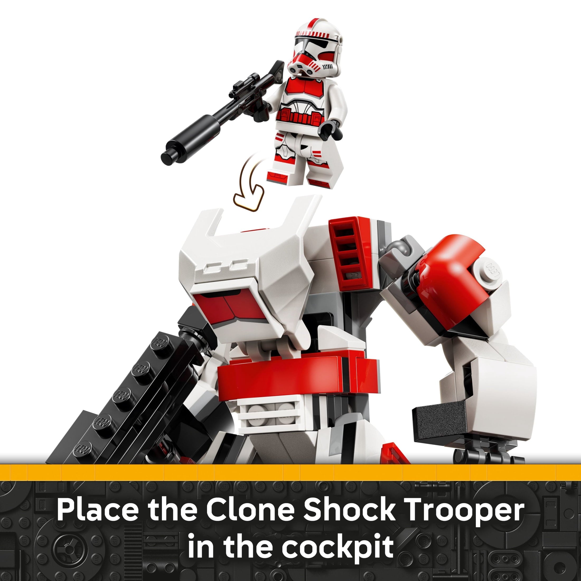 LEGO Star Wars Clone Shock Trooper Mech Building Toy for Boys & Girls - Poseable Star Wars Figure W/Pretend Play Blaster & Stud Shooter for Kids & Fans, Ages 6+ - Gift Idea for Birthdays - 75448