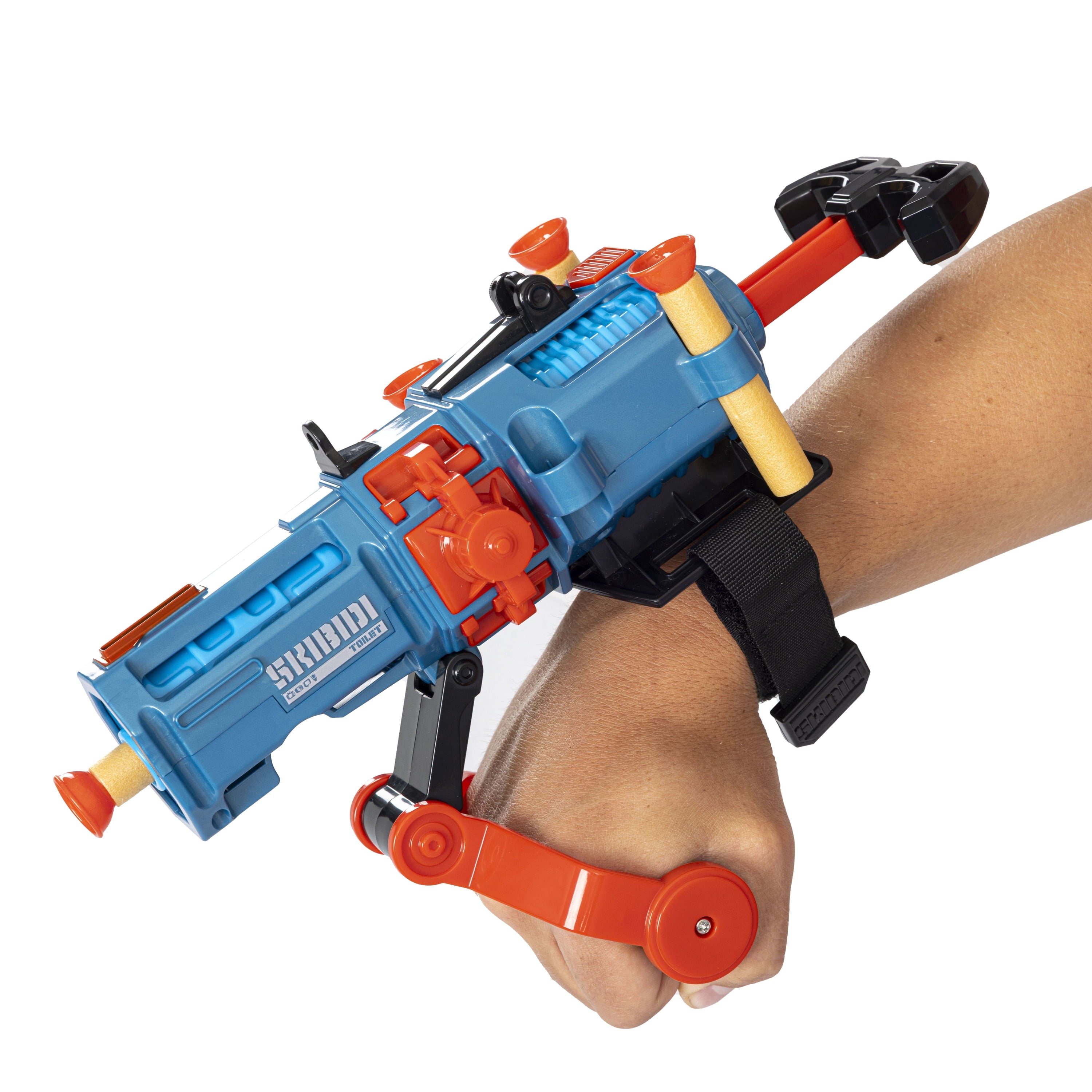 Skibidi Toilet Plunger Blaster, Action Dart Blaster with 4 Plunger Foam Darts, Officially Licensed Skibidi Toilet Brand Merch