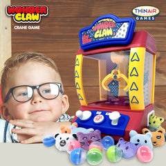 Thin Air Games: Wonder Claw Crane Machine Game - Sounds Arcade Style Game, Motorized Claw Toy Grabber, 9 Balls, Stuffed Animal Prizes, Family-Kids 3+