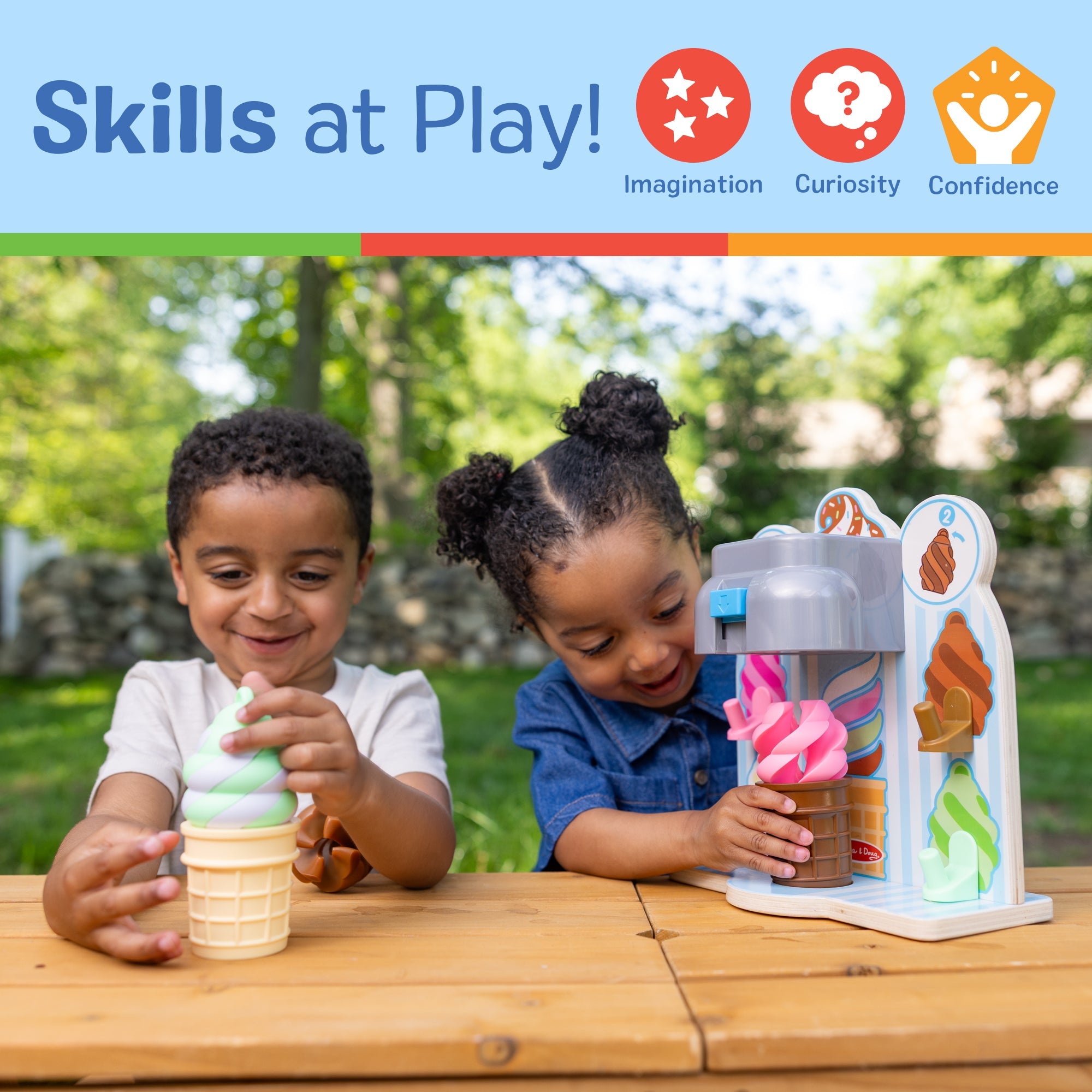 Melissa & Doug Swirl and Serve Ice Cream 8 Piece Wooden Play Set