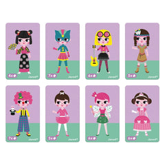 Janod Girl's Costumes Magneti'Book Magnetic Dress-Up Game – 46 Magnets & 8 Cards
