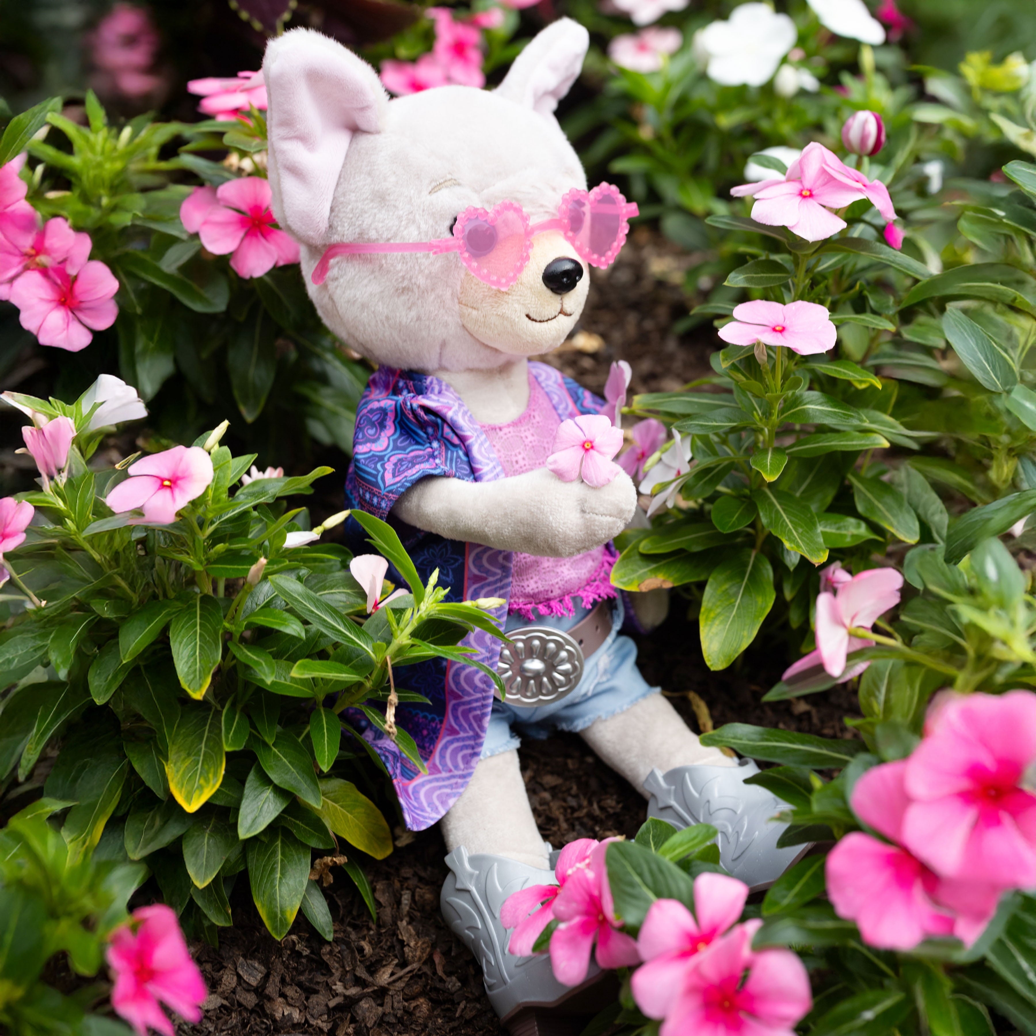 Woof & Co 15-inch Fashion Doll – Skyler The Poseable Plush French Bulldog with Removable Outfit & Accessories, Children Ages 3+