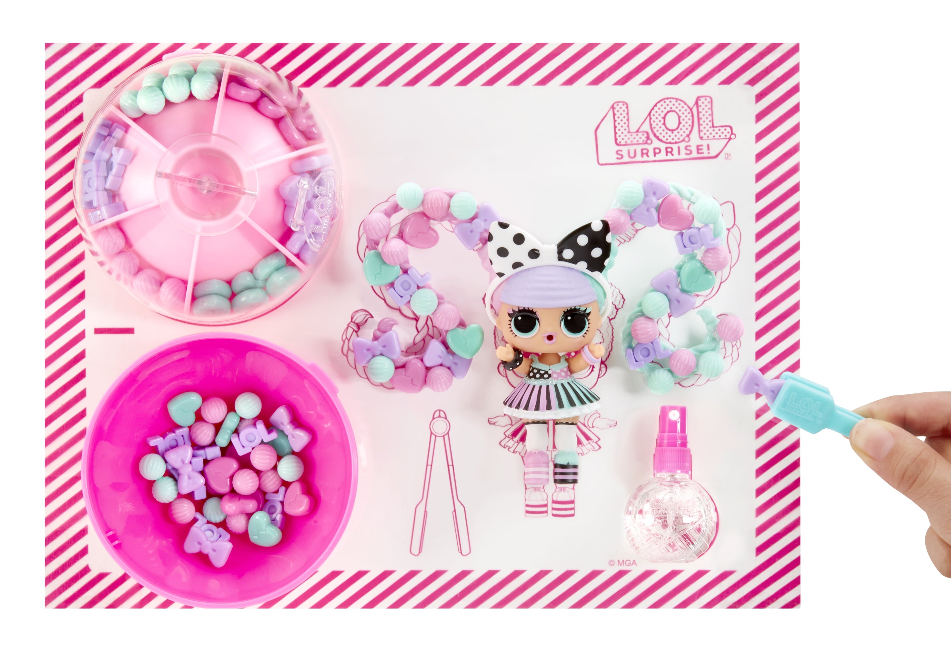 LOL Surprise Hair Beads Tots with 60+ Hair Beads, Collectible Doll, DIY Hairstyles, Hair Beads, Toy Gift Girls Age 3+