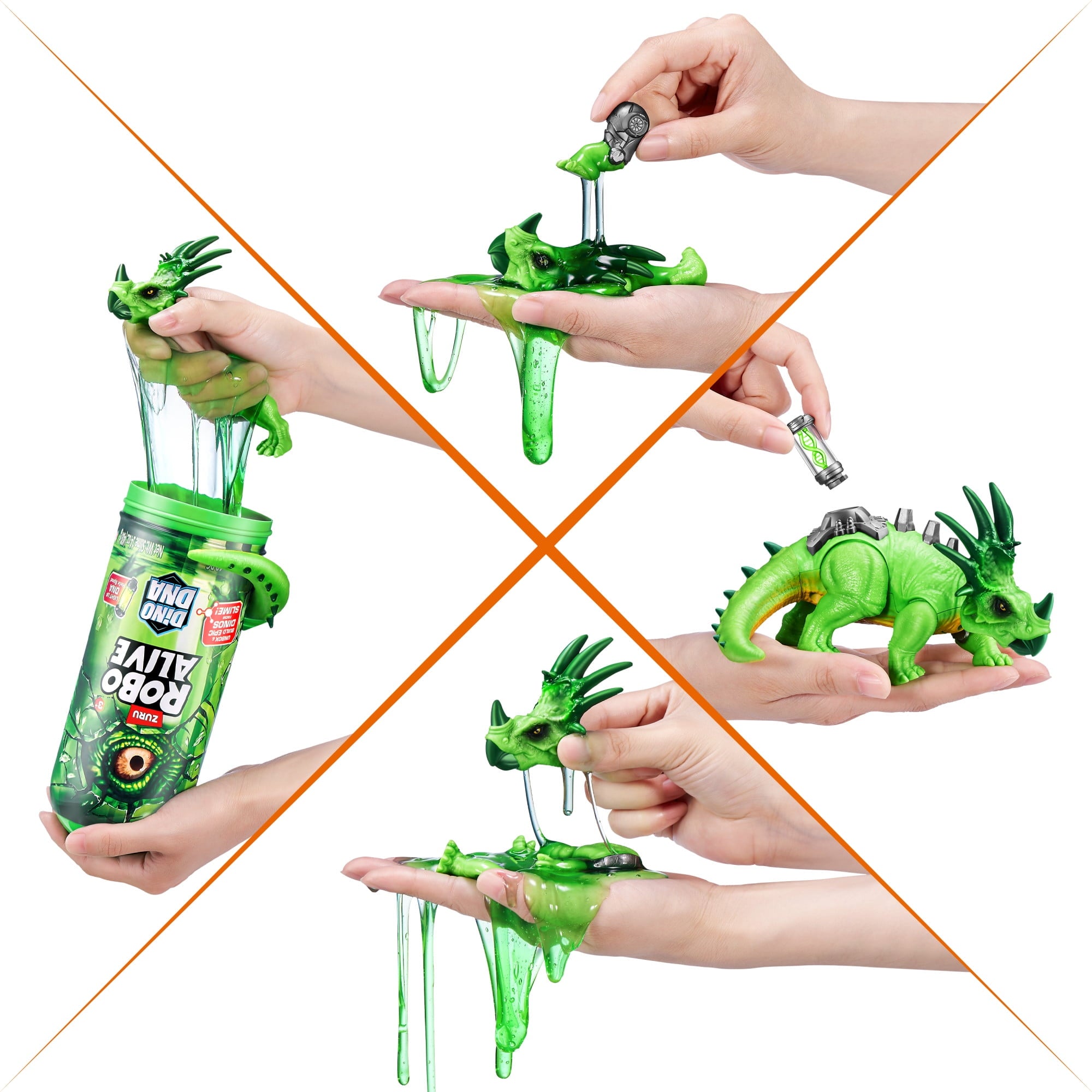 Robo Alive Dino DNA Dinosaur by ZURU - Robot Toy Light-Up DNA Helix Spine for Kids Ages 3+
