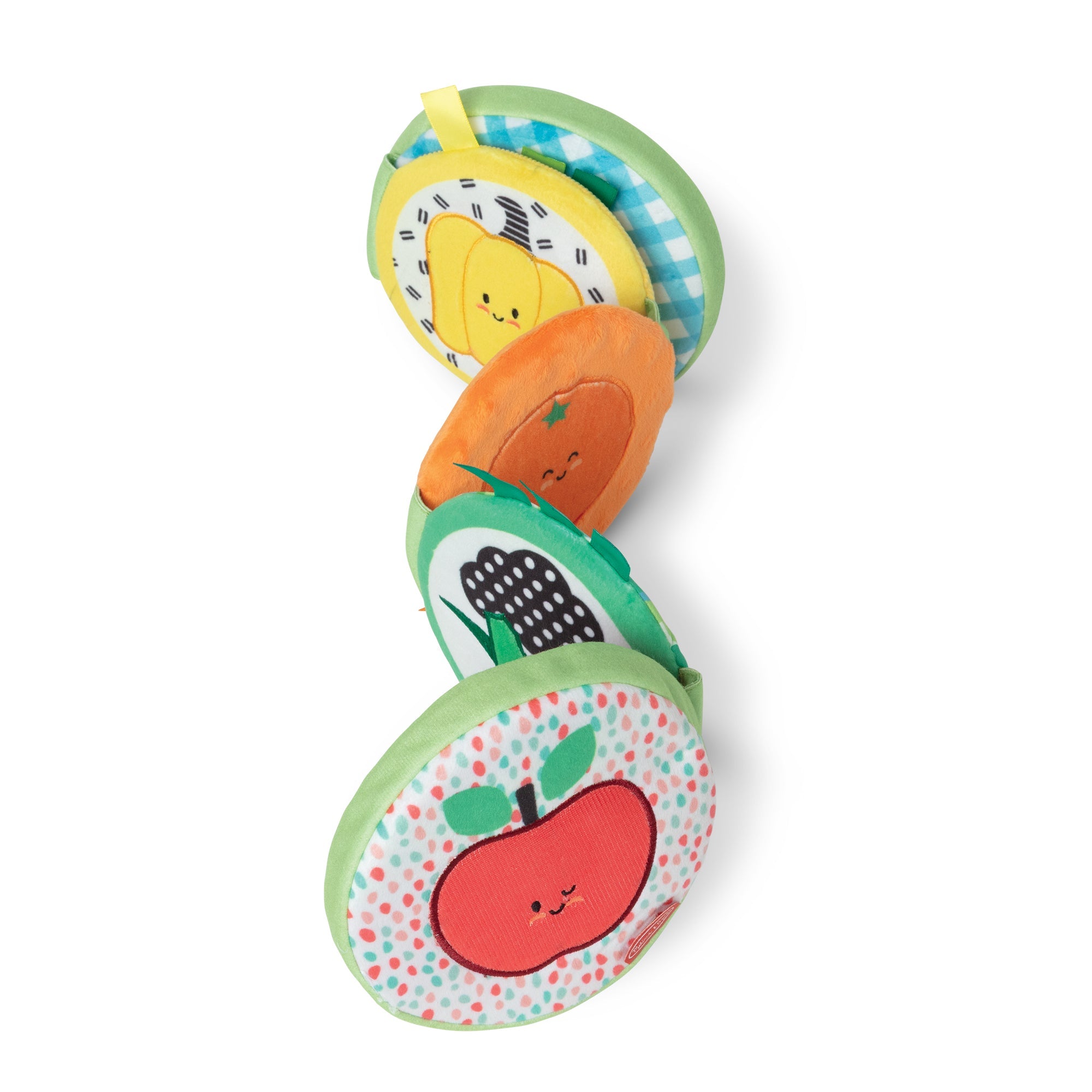 Melissa & Doug Farmers Market Tummy Time Roller sensory baby toy with fruit and vegetable panels