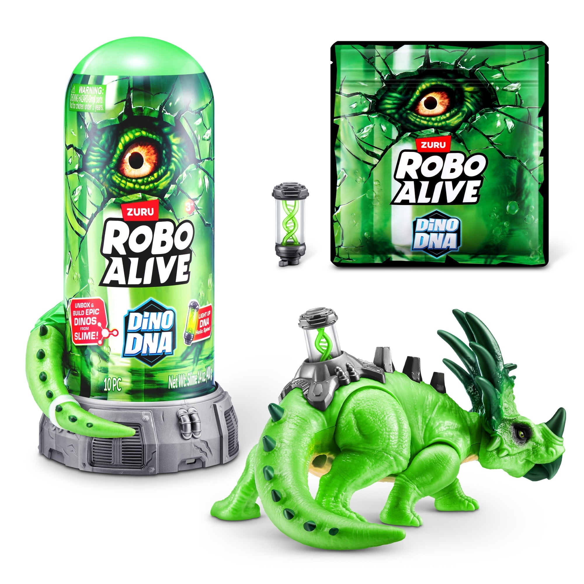 Robo Alive Dino DNA Dinosaur by ZURU - Robot Toy Light-Up DNA Helix Spine for Kids Ages 3+