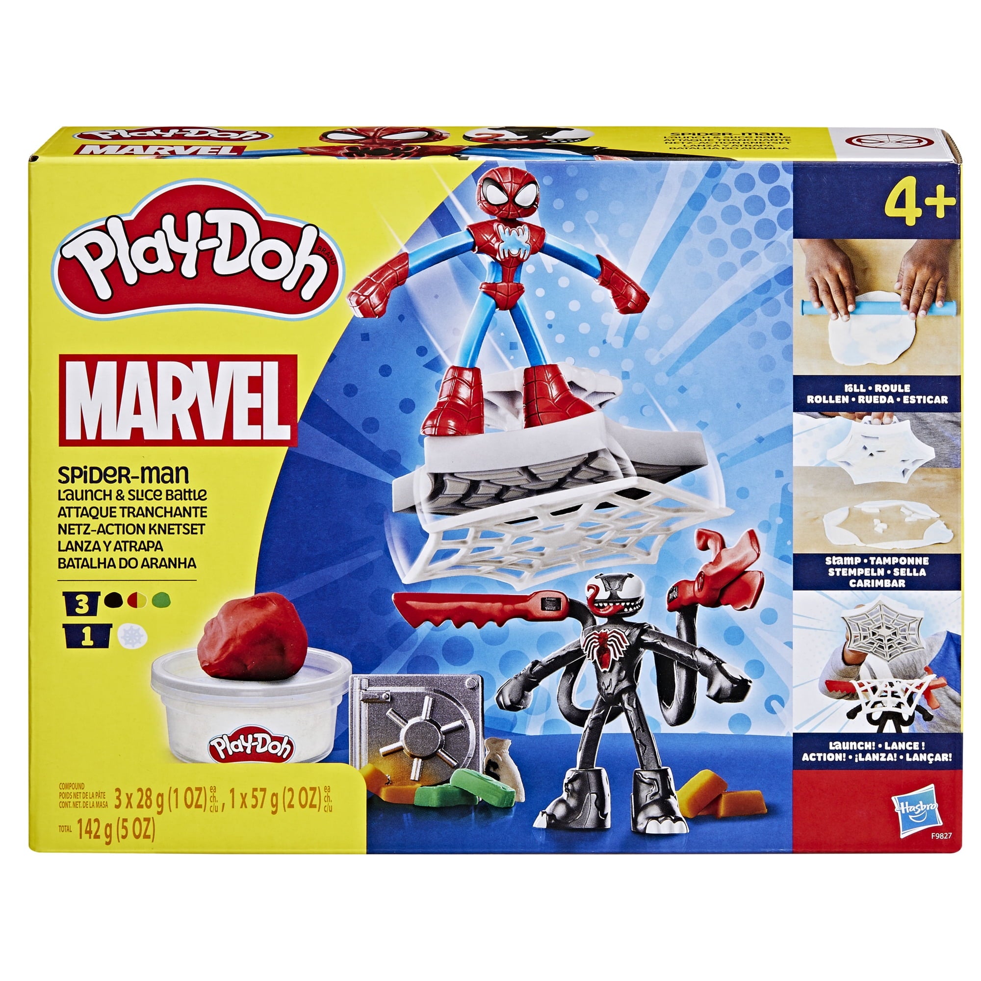 Play-Doh Marvel Spider-Man Launch & Slice Play Doughs Playset, Multicolor, 5 oz, Ages 4+