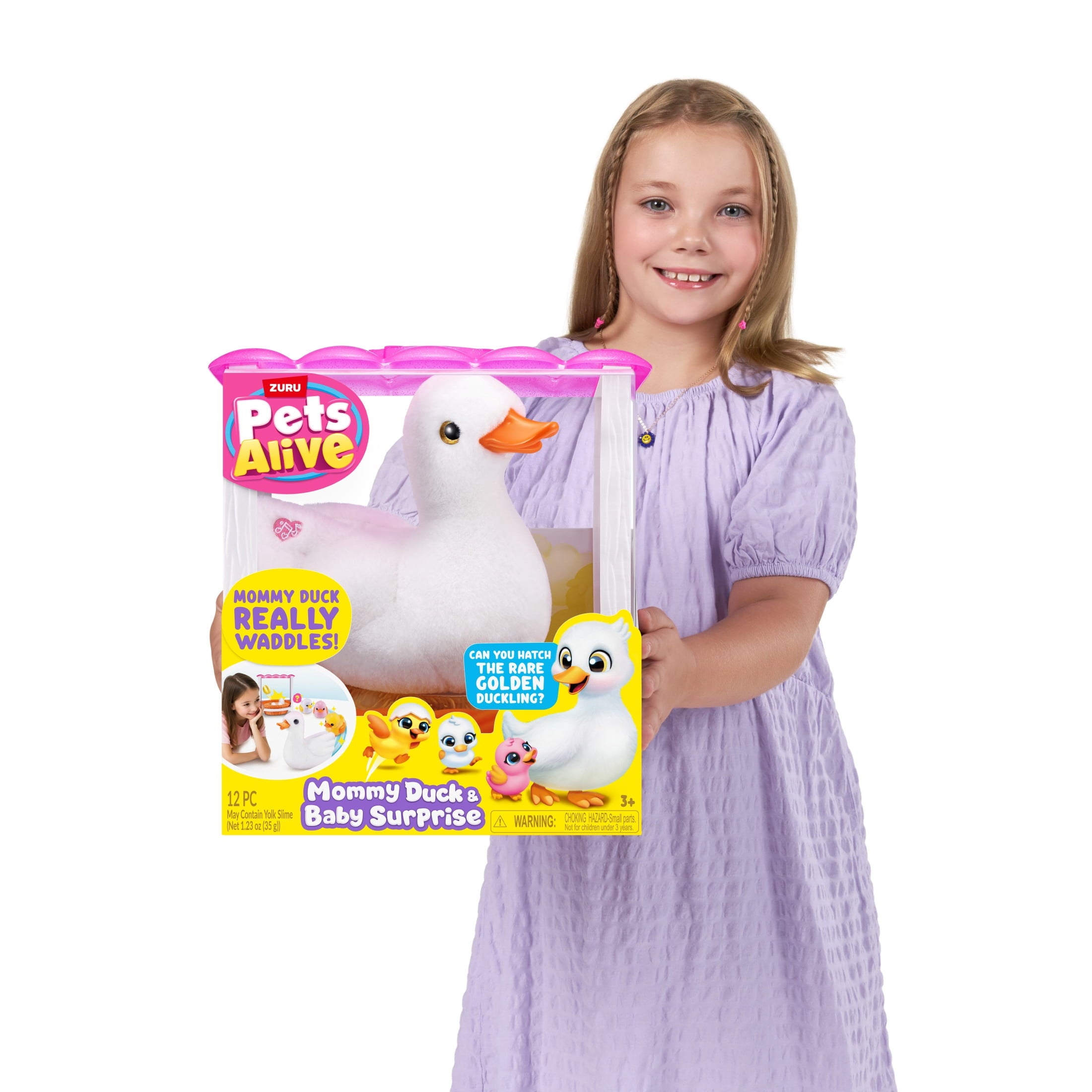 Pets Alive Mommy Duck & Baby Surprise by ZURU - Hatching Interactive Electronic Pet Playset for Kids Ages 3+