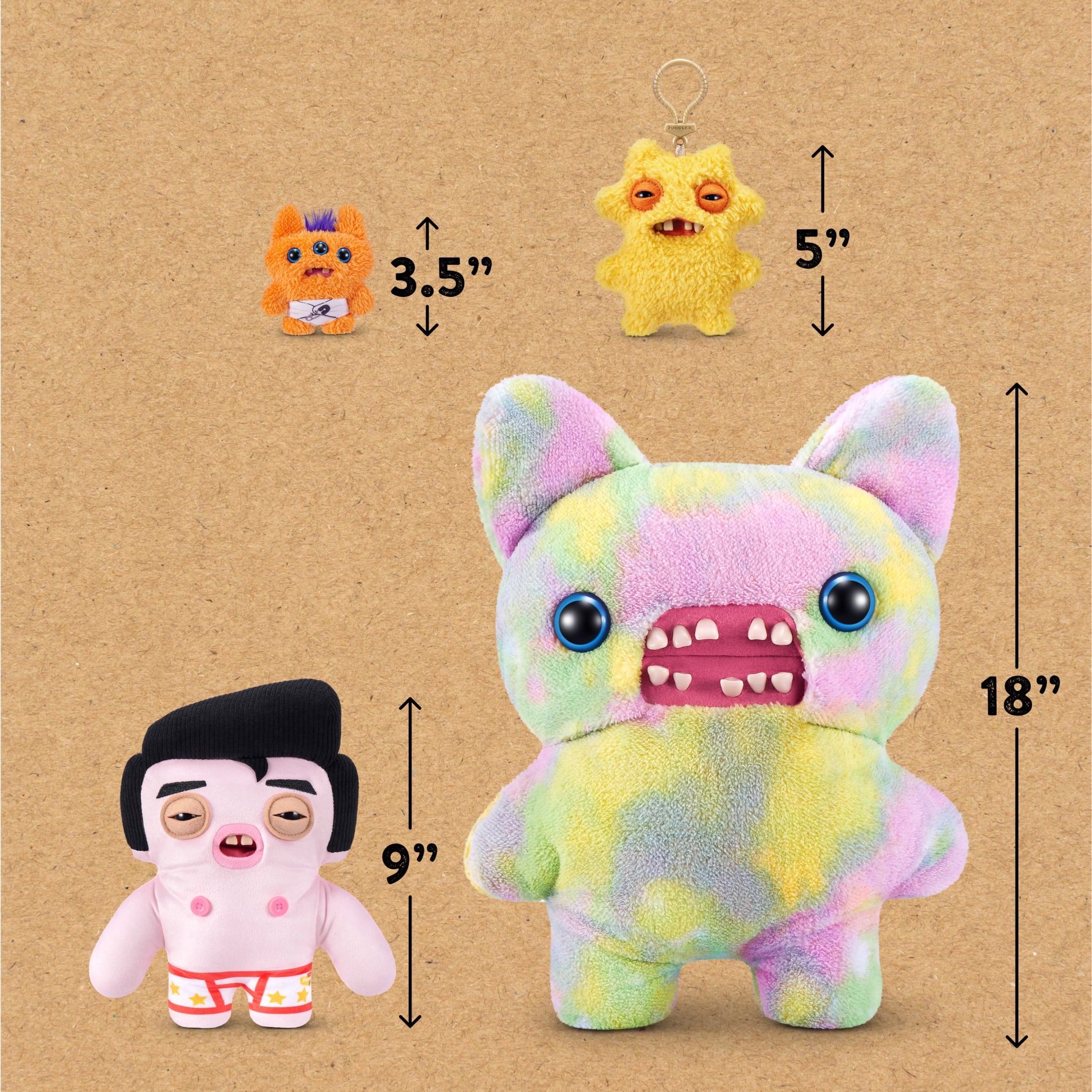 Fuggler Fugg Stars 9 inch (Greazee), Funny Ugly Monster Stuffed Animal Toy by ZURU