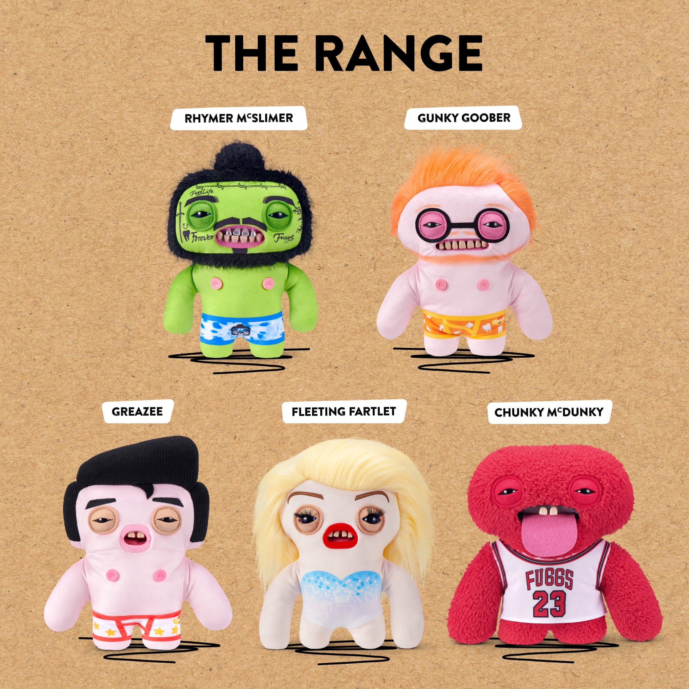 Fuggler Fugg Stars 9 inch (Greazee), Funny Ugly Monster Stuffed Animal Toy by ZURU