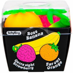 Nee Doh Groovy Fruit 2.5 Inch Squish Ball Fidget Toy - Set of 3 Fruits