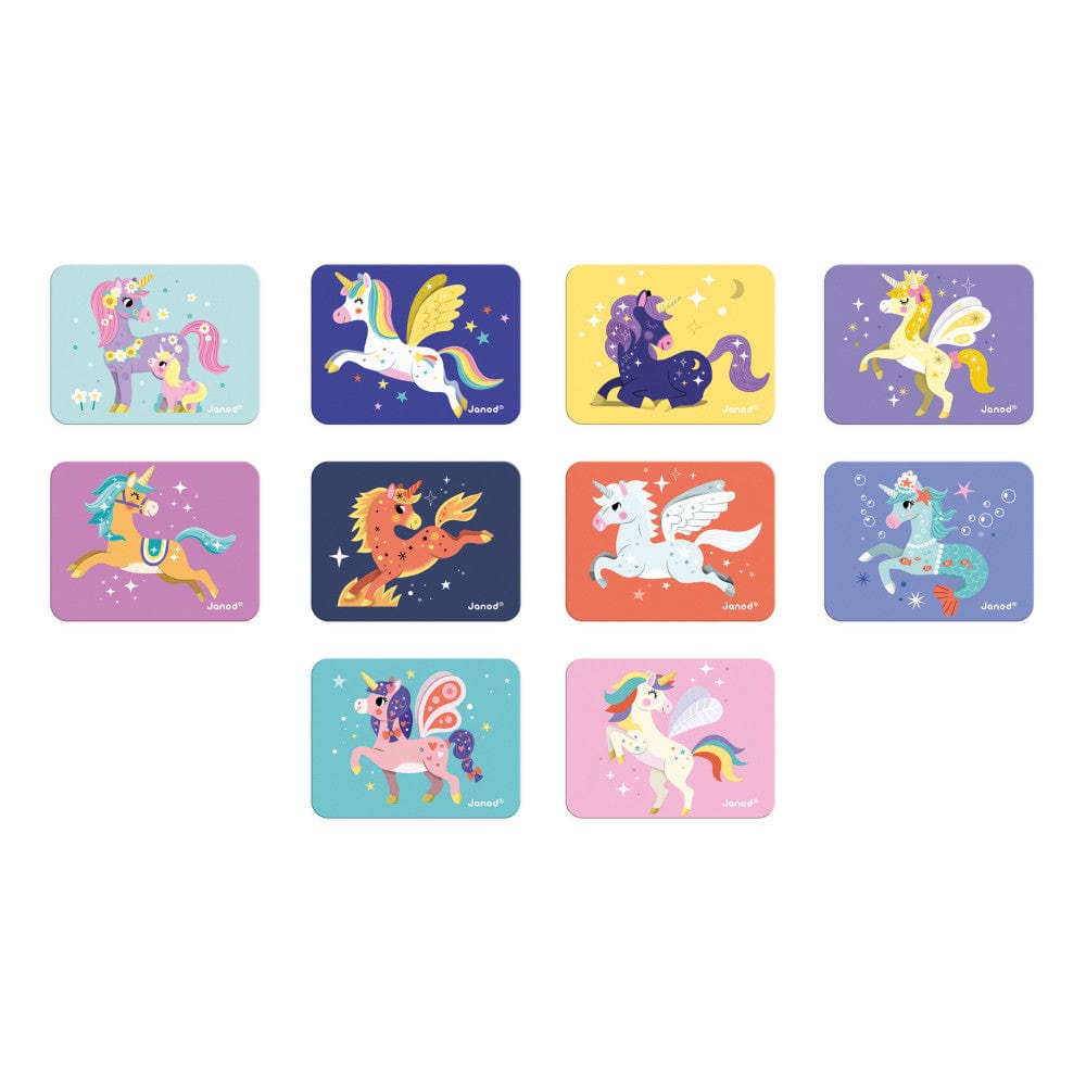 Janod Unicorns Magneti'Book Magnetic Game – 44 Magnets & 10 Models