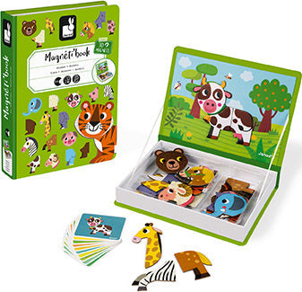 Janod Animals Magneti'Book magnetic educational game with 30 animal magnets and 10 model cards