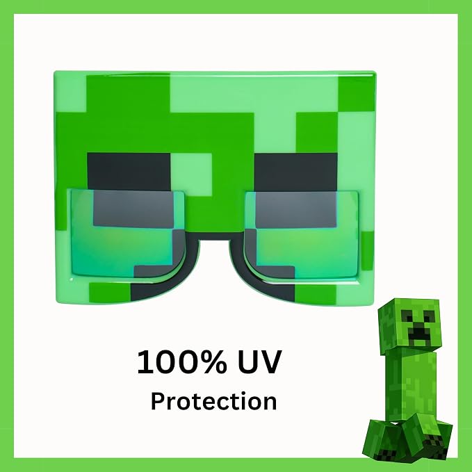 Minecraft Creeper green pixel character costume sunglasses