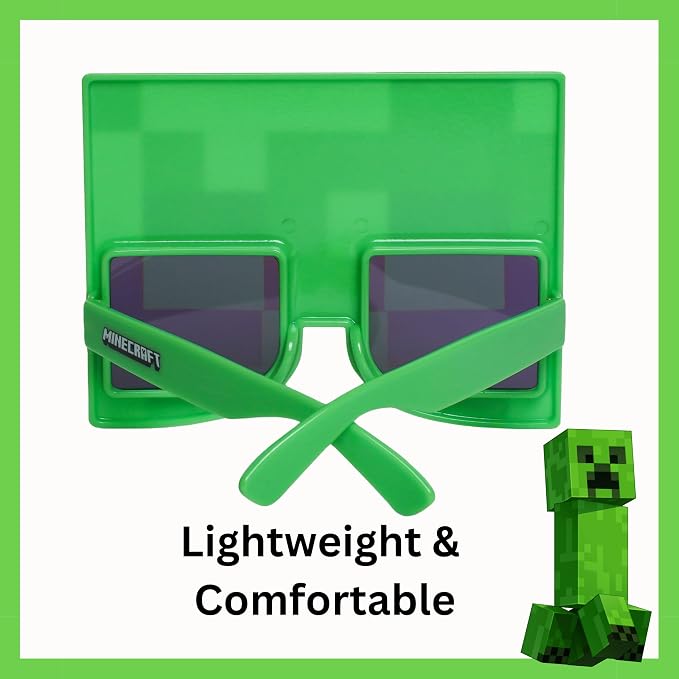 Minecraft Creeper green pixel character costume sunglasses