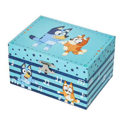 Mini Treasures Bluey Musical Jewelry Box with Spinning Bluey Figurine