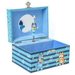 Mini Treasures Bluey Musical Jewelry Box with Spinning Bluey Figurine