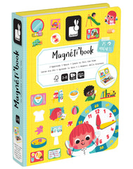 Janod Learn to Tell the Time Magneti'Book magnetic educational game with 75 magnets and 8 double-sided cards