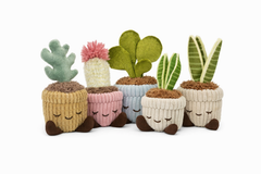 Greenhouse Corduroy Leaf Plant 6-Inch Plush Toy – Soft Potted Plant Plush with Cute Smiling Face