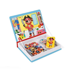 Janod Boy's Costumes Magneti'Book Magnetic Dress-Up Game – 36 Magnets